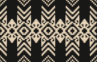 Geometrik etnik oryantal ikat kusursuz desenli renk doğulu. Aztek süsü izi. Arkaplan, perde, halı, duvar kağıdı, giysi, ambalaj, Batik, vektör illüstrasyonu için tasarım.