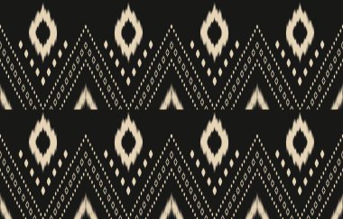 Geometrik etnik oryantal ikat kusursuz desenli renk doğulu. Aztek süsü izi. Arkaplan, perde, halı, duvar kağıdı, giysi, ambalaj, Batik, vektör illüstrasyonu için tasarım.
