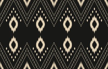 Geometrik etnik oryantal ikat kusursuz desenli renk doğulu. Aztek süsü izi. Arkaplan, perde, halı, duvar kağıdı, giysi, ambalaj, Batik, vektör illüstrasyonu için tasarım.
