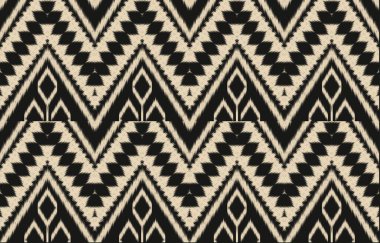 Geometrik etnik oryantal ikat kusursuz desenli renk doğulu. Aztek süsü izi. Arkaplan, perde, halı, duvar kağıdı, giysi, ambalaj, Batik, vektör illüstrasyonu için tasarım.