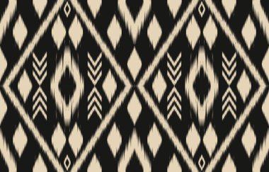 Geometrik etnik oryantal ikat kusursuz desenli renk doğulu. Aztek süsü izi. Arkaplan, perde, halı, duvar kağıdı, giysi, ambalaj, Batik, vektör illüstrasyonu için tasarım.