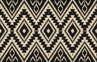 Geometrik etnik oryantal ikat kusursuz desenli renk doğulu. Aztek süsü izi. Arkaplan, perde, halı, duvar kağıdı, giysi, ambalaj, Batik, vektör illüstrasyonu için tasarım.