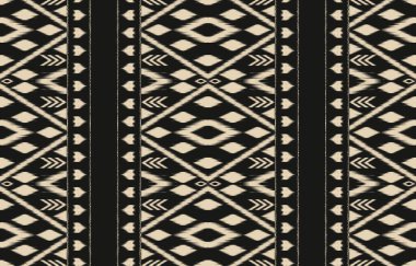 Geometrik etnik oryantal ikat kusursuz desenli renk doğulu. Aztek süsü izi. Arkaplan, perde, halı, duvar kağıdı, giysi, ambalaj, Batik, vektör illüstrasyonu için tasarım.