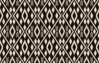 Geometrik etnik oryantal ikat kusursuz desenli renk doğulu. Aztek süsü izi. Arkaplan, perde, halı, duvar kağıdı, giysi, ambalaj, Batik, vektör illüstrasyonu için tasarım.