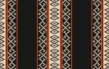 Geometrik etnik oryantal ikat kusursuz desenli renk doğulu. Aztek süsü izi. Arkaplan, perde, halı, duvar kağıdı, giysi, ambalaj, Batik, vektör illüstrasyonu için tasarım.