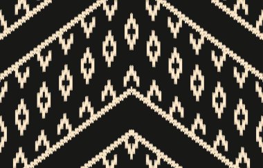 Geometrik etnik oryantal ikat kusursuz desenli renk doğulu. Aztek süsü izi. Arkaplan, perde, halı, duvar kağıdı, giysi, ambalaj, Batik, vektör illüstrasyonu için tasarım.