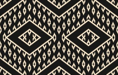 Geometrik etnik oryantal ikat kusursuz desenli renk doğulu. Aztek süsü izi. Arkaplan, perde, halı, duvar kağıdı, giysi, ambalaj, Batik, vektör illüstrasyonu için tasarım.