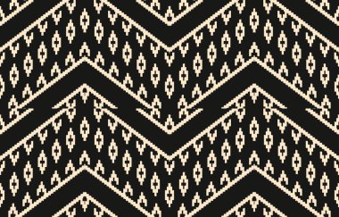 Geometrik etnik oryantal ikat kusursuz desenli renk doğulu. Aztek süsü izi. Arkaplan, perde, halı, duvar kağıdı, giysi, ambalaj, Batik, vektör illüstrasyonu için tasarım.