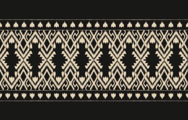 Geometrik etnik oryantal ikat kusursuz desenli renk doğulu. Aztek süsü izi. Arkaplan, perde, halı, duvar kağıdı, giysi, ambalaj, Batik, vektör illüstrasyonu için tasarım.