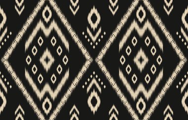 Geometrik etnik oryantal ikat kusursuz desenli renk doğulu. Aztek süsü izi. Arkaplan, perde, halı, duvar kağıdı, giysi, ambalaj, Batik, vektör illüstrasyonu için tasarım.