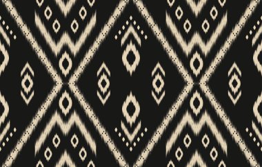 Geometrik etnik oryantal ikat kusursuz desenli renk doğulu. Aztek süsü izi. Arkaplan, perde, halı, duvar kağıdı, giysi, ambalaj, Batik, vektör illüstrasyonu için tasarım.