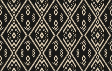 Geometrik etnik oryantal ikat kusursuz desenli renk doğulu. Aztek süsü izi. Arkaplan, perde, halı, duvar kağıdı, giysi, ambalaj, Batik, vektör illüstrasyonu için tasarım.