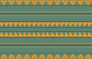 Geometrik etnik oryantal ikat kusursuz desenli renk doğulu. Aztek süsü izi. Arkaplan, perde, halı, duvar kağıdı, giysi, ambalaj, Batik, vektör illüstrasyonu için tasarım.