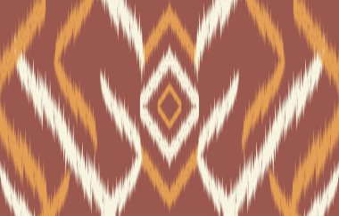 Geometrik etnik oryantal ikat kusursuz desenli renk doğulu. Aztek süsü izi. Arkaplan, perde, halı, duvar kağıdı, giysi, ambalaj, Batik, vektör illüstrasyonu için tasarım.