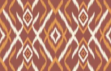 Geometrik etnik oryantal ikat kusursuz desenli renk doğulu. Aztek süsü izi. Arkaplan, perde, halı, duvar kağıdı, giysi, ambalaj, Batik, vektör illüstrasyonu için tasarım.