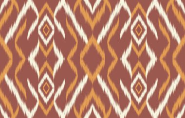 Geometrik etnik oryantal ikat kusursuz desenli renk doğulu. Aztek süsü izi. Arkaplan, perde, halı, duvar kağıdı, giysi, ambalaj, Batik, vektör illüstrasyonu için tasarım.