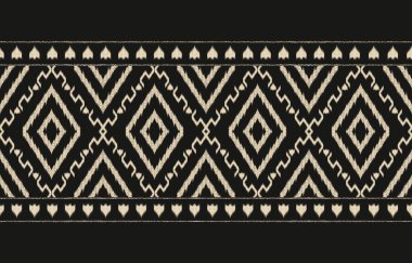 Geometrik etnik oryantal ikat kusursuz desenli renk doğulu. Aztek süsü izi. Arkaplan, perde, halı, duvar kağıdı, giysi, ambalaj, Batik, vektör illüstrasyonu için tasarım.