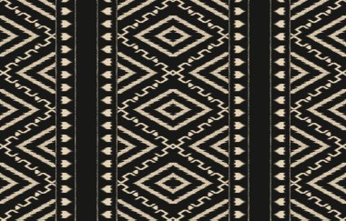 Geometrik etnik oryantal ikat kusursuz desenli renk doğulu. Aztek süsü izi. Arkaplan, perde, halı, duvar kağıdı, giysi, ambalaj, Batik, vektör illüstrasyonu için tasarım.