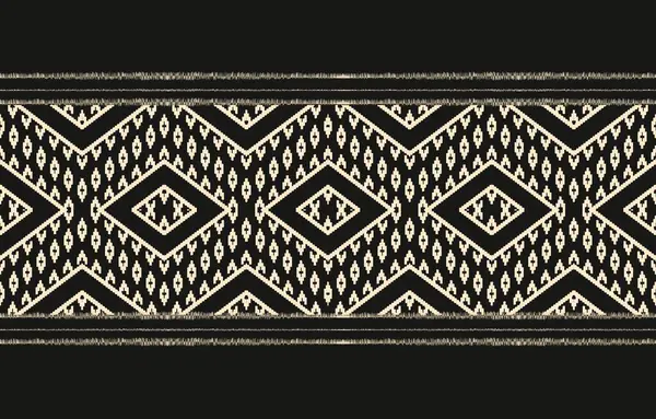Geometrik etnik oryantal ikat kusursuz desenli renk doğulu. Aztek süsü izi. Arkaplan, perde, halı, duvar kağıdı, giysi, ambalaj, Batik, vektör illüstrasyonu için tasarım.