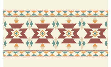 Geometrik etnik oryantal ikat kusursuz desenli renk doğulu. Aztek süsü izi. Arkaplan, perde, halı, duvar kağıdı, giysi, ambalaj, Batik, vektör illüstrasyonu için tasarım.