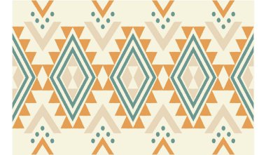 Geometrik etnik oryantal ikat kusursuz desenli renk doğulu. Aztek süsü izi. Arkaplan, perde, halı, duvar kağıdı, giysi, ambalaj, Batik, vektör illüstrasyonu için tasarım.