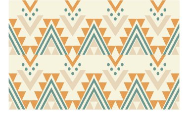 Geometrik etnik oryantal ikat kusursuz desenli renk doğulu. Aztek süsü izi. Arkaplan, perde, halı, duvar kağıdı, giysi, ambalaj, Batik, vektör illüstrasyonu için tasarım.