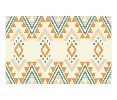 Geometrik etnik oryantal ikat kusursuz desenli renk doğulu. Aztek süsü izi. Arkaplan, perde, halı, duvar kağıdı, giysi, ambalaj, Batik, vektör illüstrasyonu için tasarım.