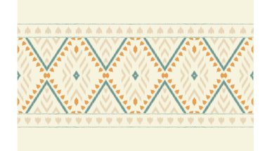 Geometrik etnik oryantal ikat kusursuz desenli renk doğulu. Aztek süsü izi. Arkaplan, perde, halı, duvar kağıdı, giysi, ambalaj, Batik, vektör illüstrasyonu için tasarım.