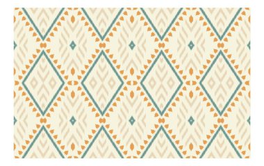 Geometrik etnik oryantal ikat kusursuz desenli renk doğulu. Aztek süsü izi. Arkaplan, perde, halı, duvar kağıdı, giysi, ambalaj, Batik, vektör illüstrasyonu için tasarım.