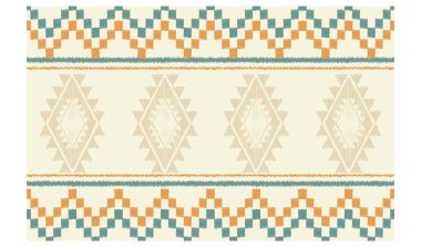 Geometrik etnik oryantal ikat kusursuz desenli renk doğulu. Aztek süsü izi. Arkaplan, perde, halı, duvar kağıdı, giysi, ambalaj, Batik, vektör illüstrasyonu için tasarım.