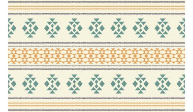 Geometrik etnik oryantal ikat kusursuz desenli renk doğulu. Aztek süsü izi. Arkaplan, perde, halı, duvar kağıdı, giysi, ambalaj, Batik, vektör illüstrasyonu için tasarım.