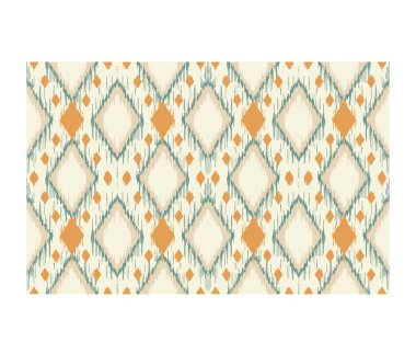Geometrik etnik oryantal ikat kusursuz desenli renk doğulu. Aztek süsü izi. Arkaplan, perde, halı, duvar kağıdı, giysi, ambalaj, Batik, vektör illüstrasyonu için tasarım.