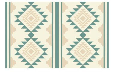 Geometrik etnik oryantal ikat kusursuz desenli renk doğulu. Aztek süsü izi. Arkaplan, perde, halı, duvar kağıdı, giysi, ambalaj, Batik, vektör illüstrasyonu için tasarım.