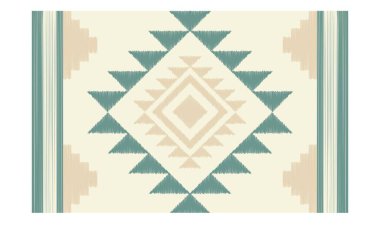 Geometrik etnik oryantal ikat kusursuz desenli renk doğulu. Aztek süsü izi. Arkaplan, perde, halı, duvar kağıdı, giysi, ambalaj, Batik, vektör illüstrasyonu için tasarım.