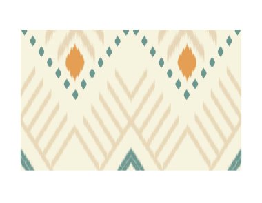 Geometrik etnik oryantal ikat kusursuz desenli renk doğulu. Aztek süsü izi. Arkaplan, perde, halı, duvar kağıdı, giysi, ambalaj, Batik, vektör illüstrasyonu için tasarım.