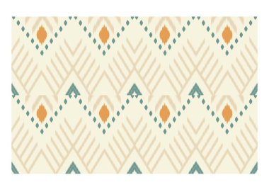 Geometrik etnik oryantal ikat kusursuz desenli renk doğulu. Aztek süsü izi. Arkaplan, perde, halı, duvar kağıdı, giysi, ambalaj, Batik, vektör illüstrasyonu için tasarım.