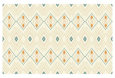 Geometrik etnik oryantal ikat kusursuz desenli renk doğulu. Aztek süsü izi. Arkaplan, perde, halı, duvar kağıdı, giysi, ambalaj, Batik, vektör illüstrasyonu için tasarım.