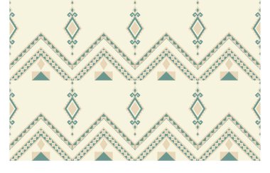 Geometrik etnik oryantal ikat kusursuz desenli renk doğulu. Aztek süsü izi. Arkaplan, perde, halı, duvar kağıdı, giysi, ambalaj, Batik, vektör illüstrasyonu için tasarım.