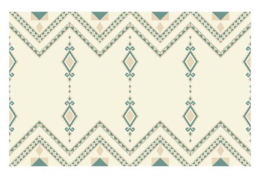 Geometrik etnik oryantal ikat kusursuz desenli renk doğulu. Aztek süsü izi. Arkaplan, perde, halı, duvar kağıdı, giysi, ambalaj, Batik, vektör illüstrasyonu için tasarım.