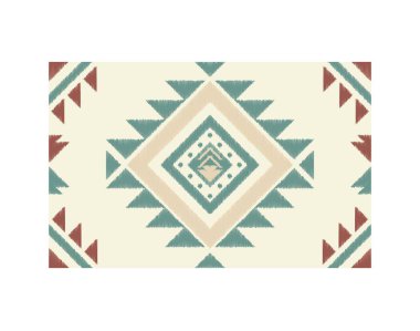 Geometrik etnik oryantal ikat kusursuz desenli renk doğulu. Aztek süsü izi. Arkaplan, perde, halı, duvar kağıdı, giysi, ambalaj, Batik, vektör illüstrasyonu için tasarım.