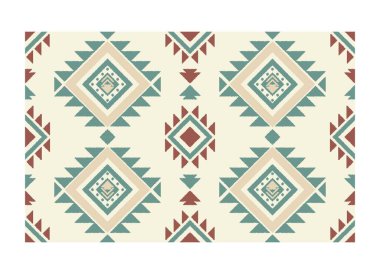 Geometrik etnik oryantal ikat kusursuz desenli renk doğulu. Aztek süsü izi. Arkaplan, perde, halı, duvar kağıdı, giysi, ambalaj, Batik, vektör illüstrasyonu için tasarım.
