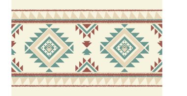 Geometrik etnik oryantal ikat kusursuz desenli renk doğulu. Aztek süsü izi. Arkaplan, perde, halı, duvar kağıdı, giysi, ambalaj, Batik, vektör illüstrasyonu için tasarım.