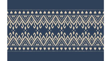 Geometrik etnik oryantal ikat kusursuz desenli renk doğulu. Aztek süsü izi. Arkaplan, perde, halı, duvar kağıdı, giysi, ambalaj, Batik, vektör illüstrasyonu için tasarım.