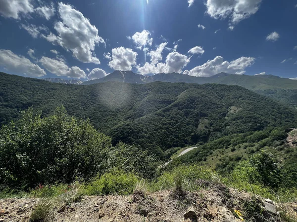 Prachtige Bergketen Met Groene Valleien Nabij Meghri Pas Armenië — Stockfoto