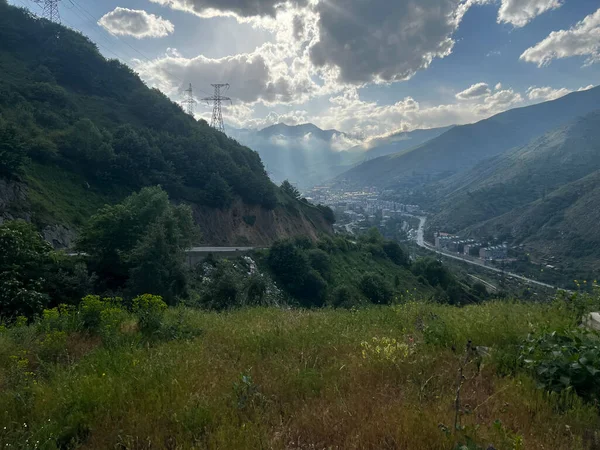 Prachtige Bergketen Met Groene Valleien Nabij Meghri Pas Armenië — Stockfoto