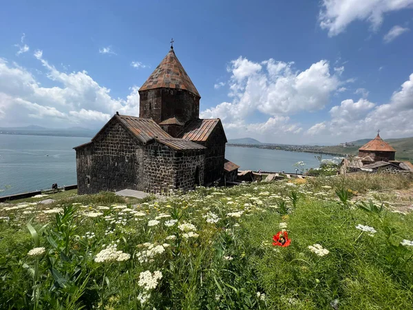 Севанаванкский Монастырь Озере Севан Армении — стоковое фото