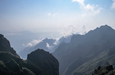 Vietnam 'daki Fansipan Dağı Manzarası, Hindiçin' in Çatı. Yüksek kalite fotoğraf