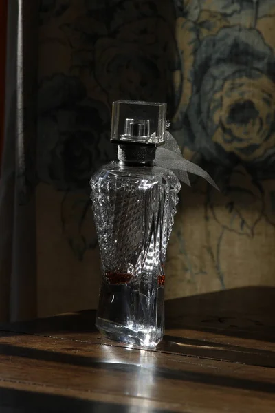 old vintage perfume bottle in the vase.