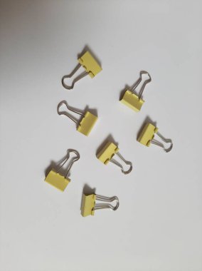 Binder or paper clip or office bind clip, stationery, realistic object on isolated white background