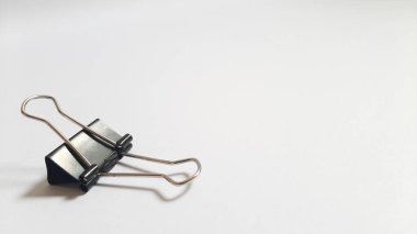 Binder or paper clip or office bind clip, stationery, realistic object on isolated white background